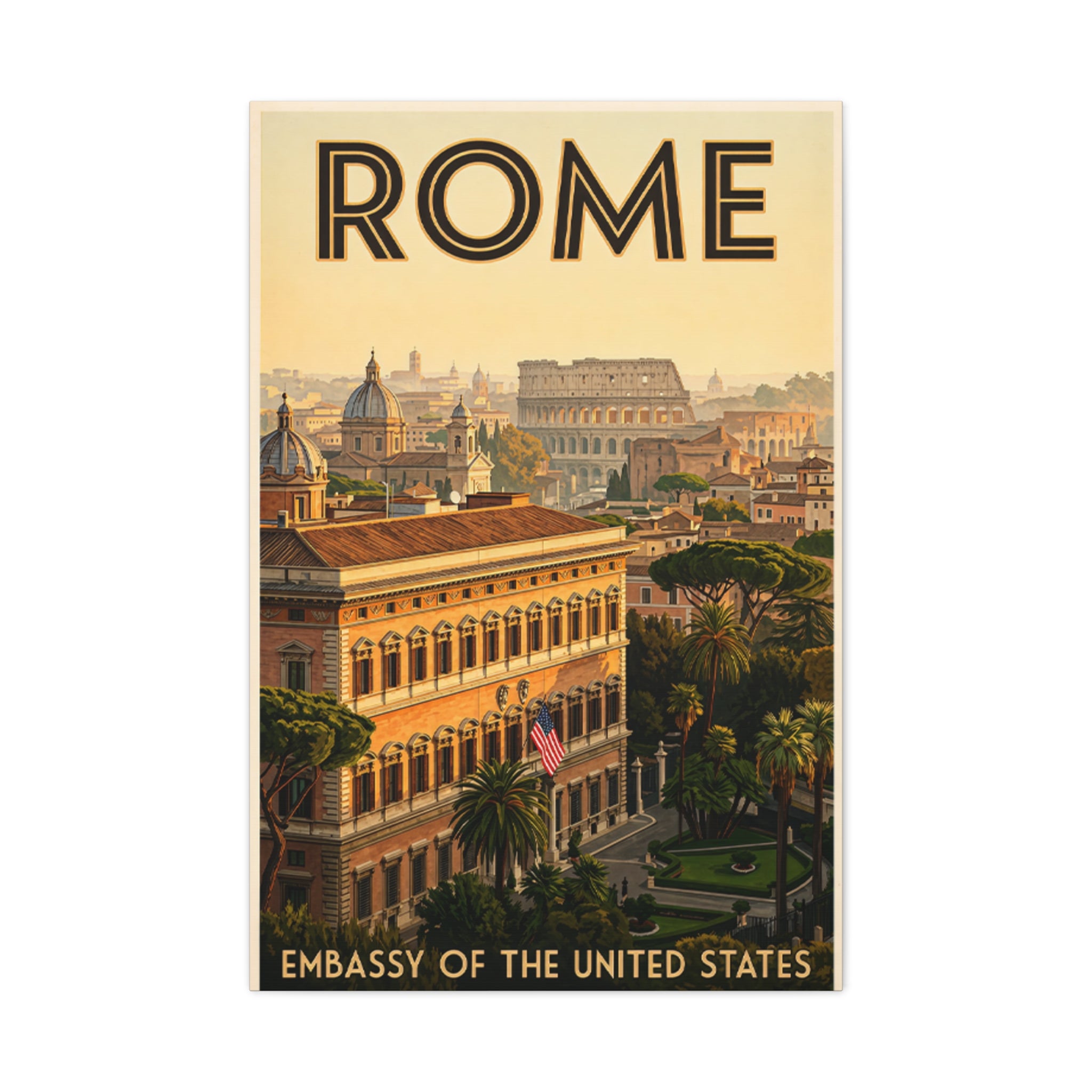 Rome Embassy Wrapped Canvas