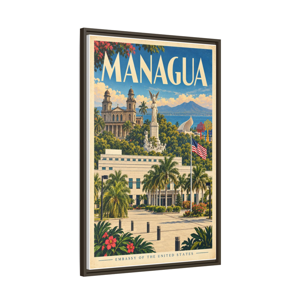 Managua Embassy Wrapped Canvas Framed