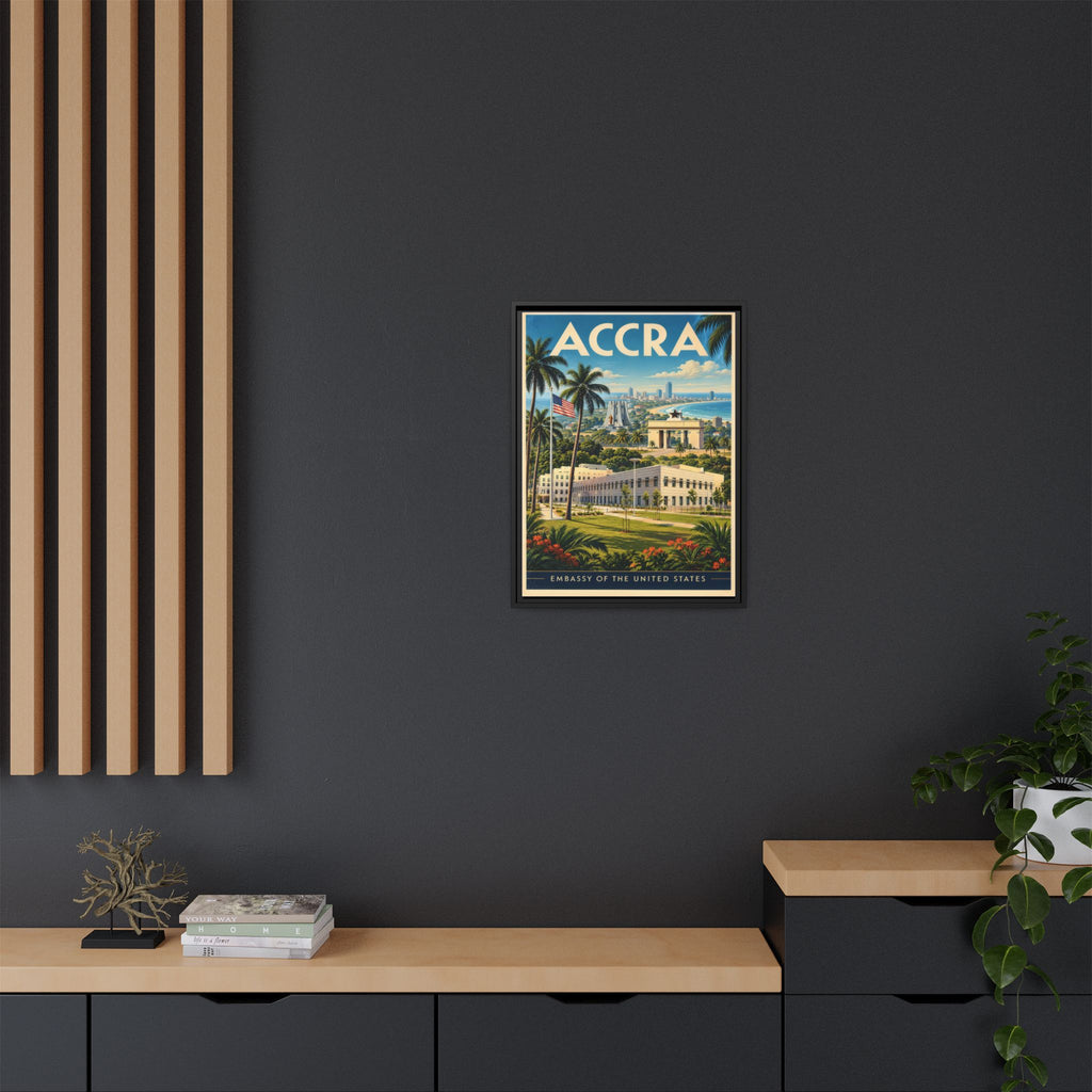 Accra Embassy Wrapped Canvas Framed