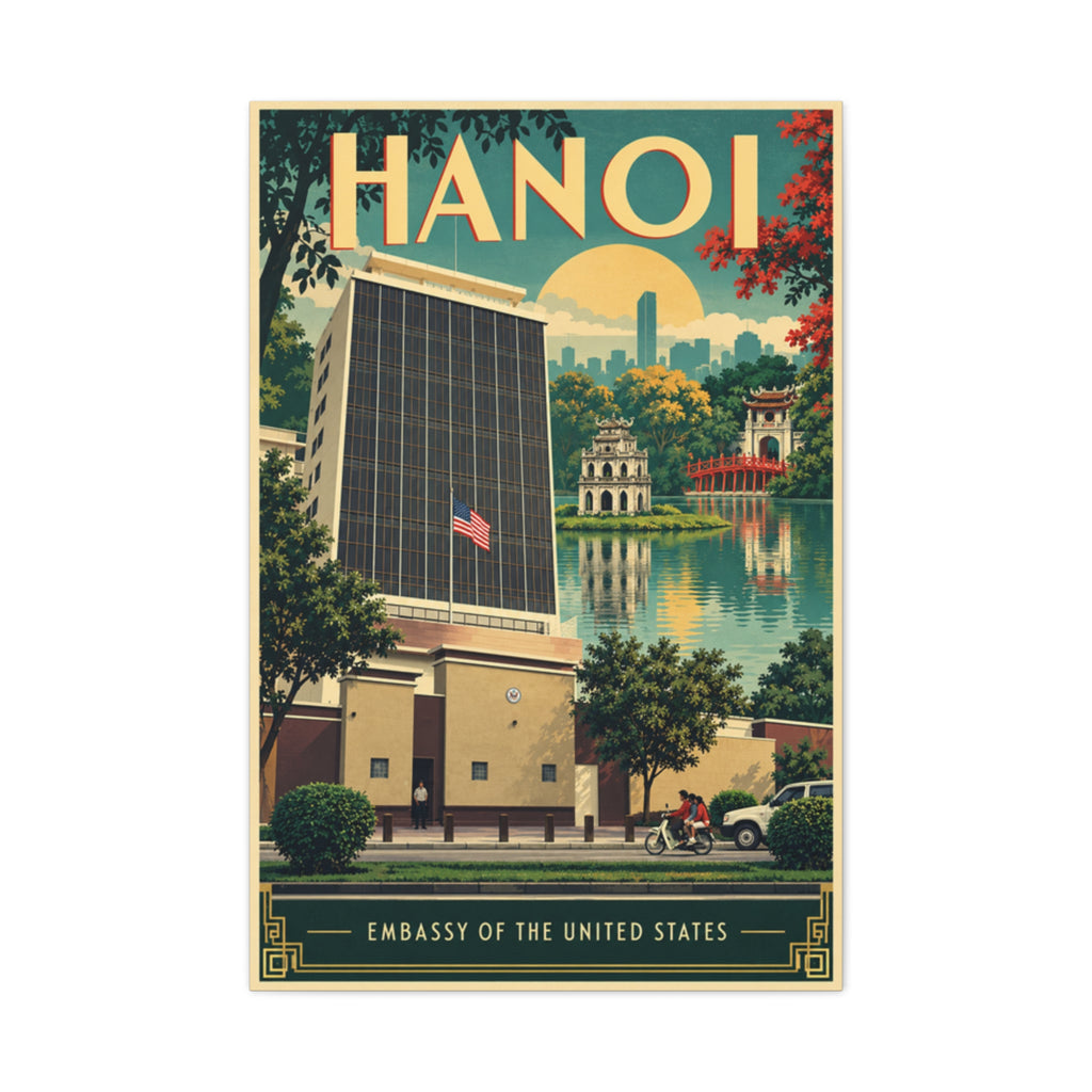Hanoi Embassy Wrapped Canvas