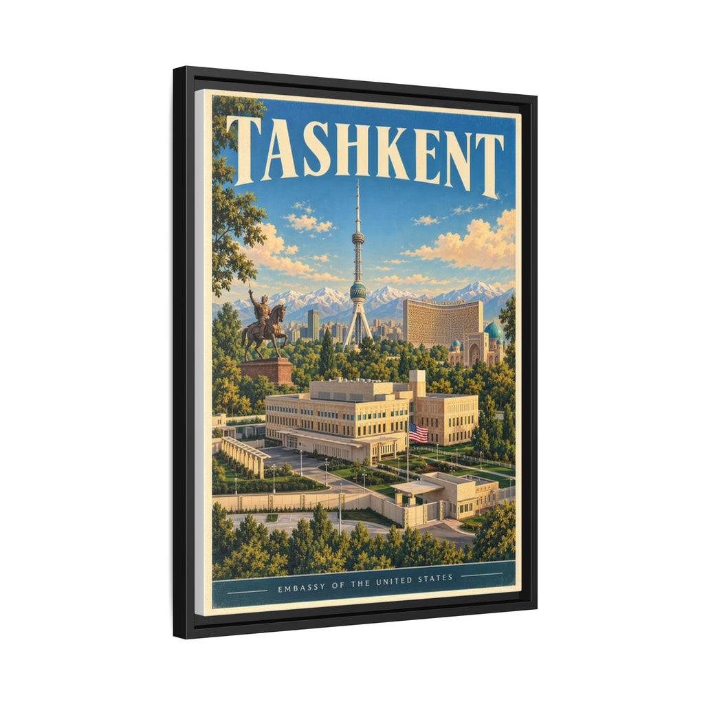 Tashkent Embassy Wrapped Canvas Framed