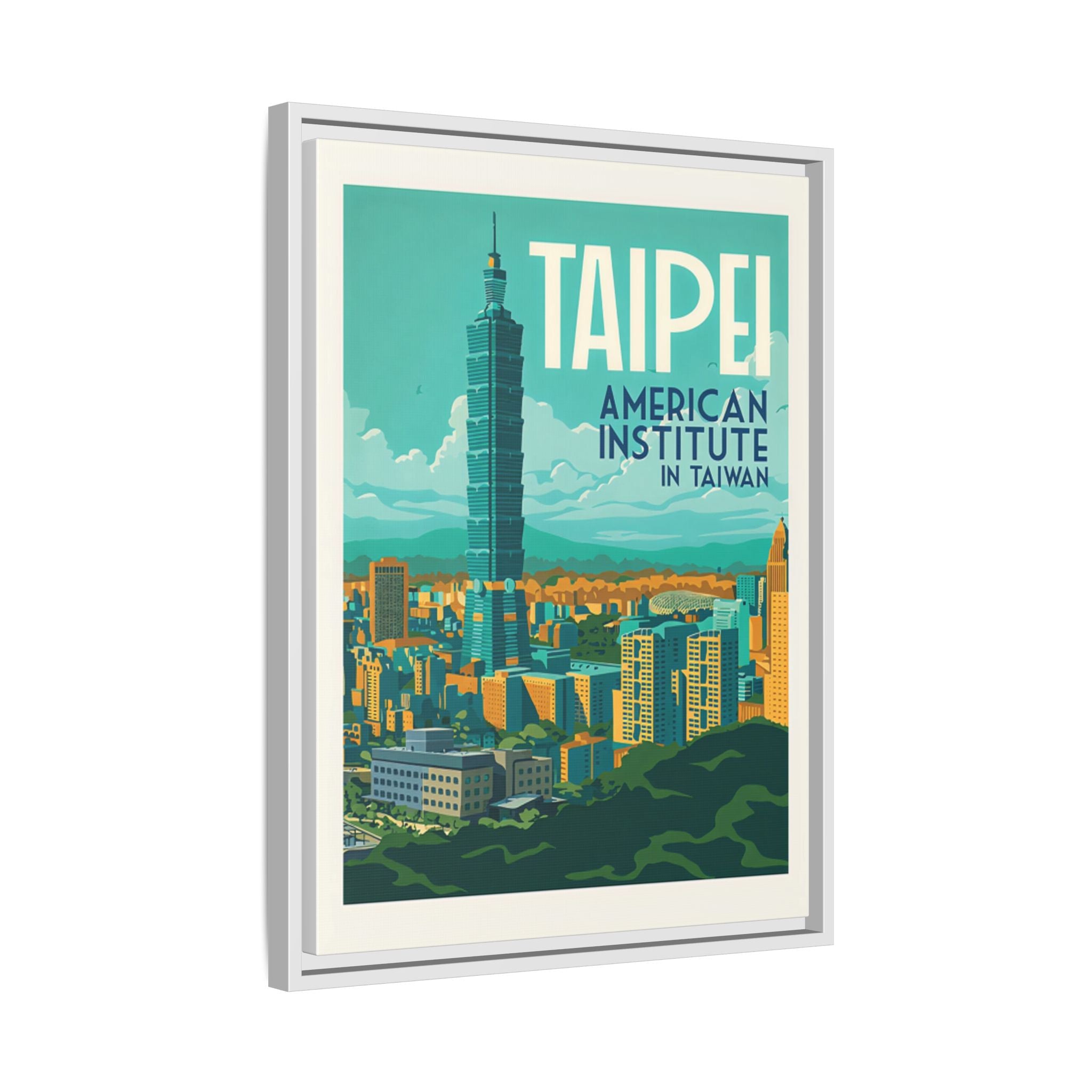 Taipei Embassy Wrapped Canvas Framed