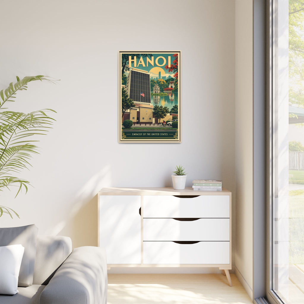 Hanoi Embassy Wrapped Canvas Framed