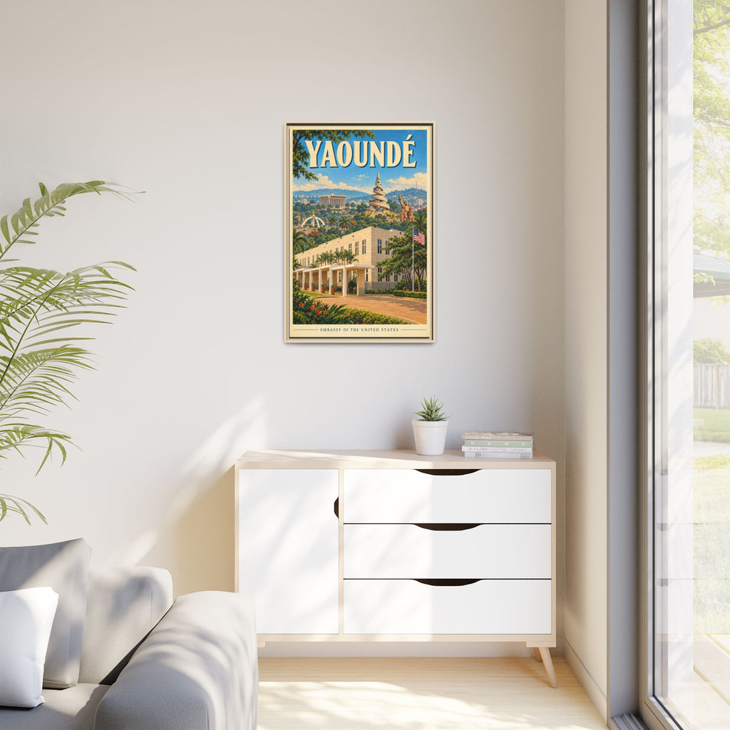Yaoundé Embassy Wrapped Canvas Framed