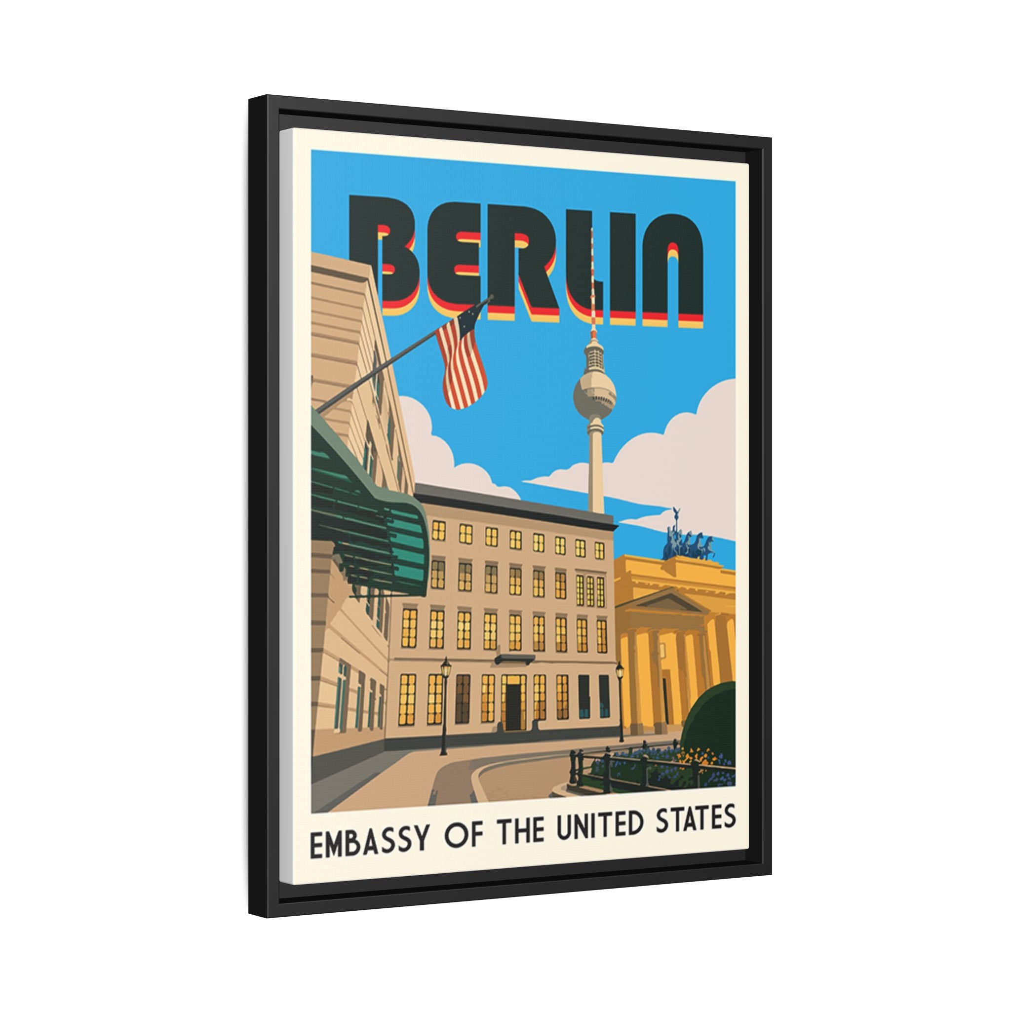 Berlin Embassy Wrapped Canvas Framed