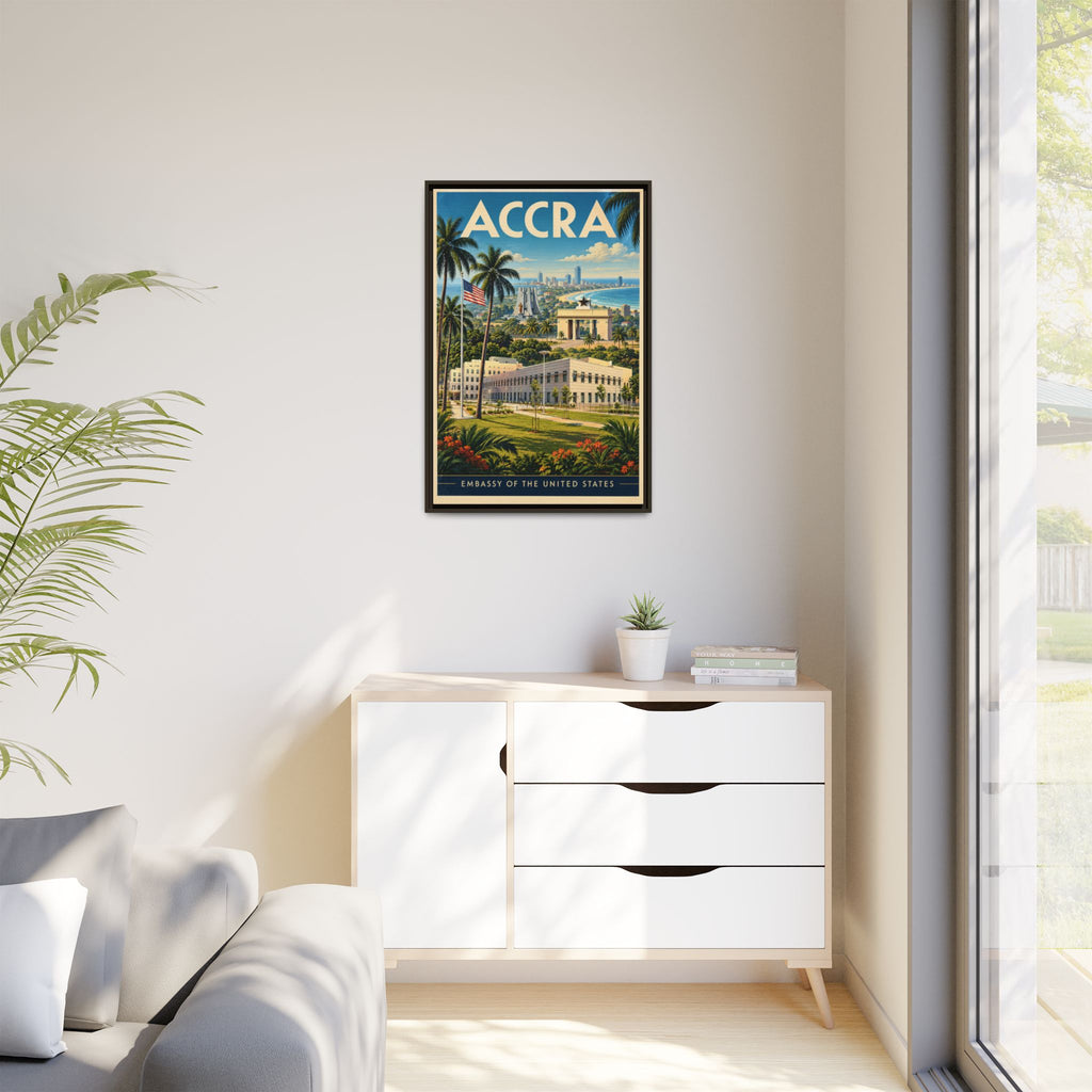 Accra Embassy Wrapped Canvas Framed