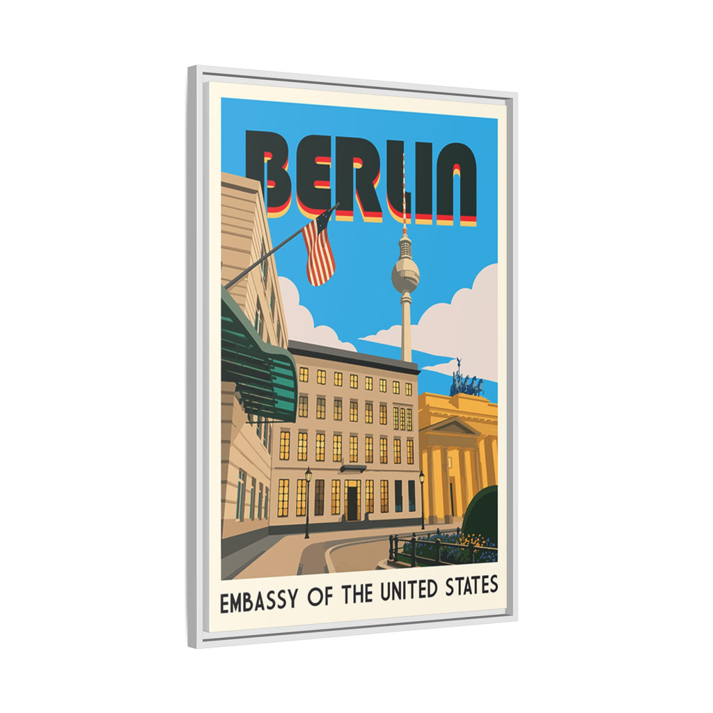 Berlin Embassy Wrapped Canvas Framed