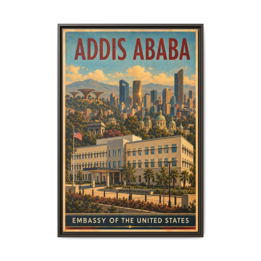 Addis Ababa Embassy Wrapped Canvas Framed