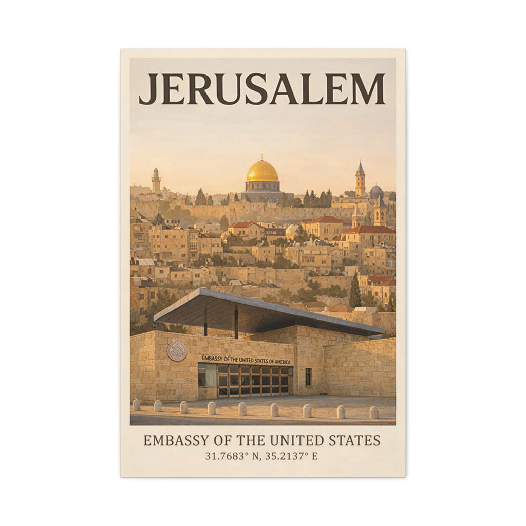 Jerusalem Embassy Wrapped Canvas