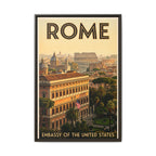 Rome Embassy Wrapped Canvas Framed