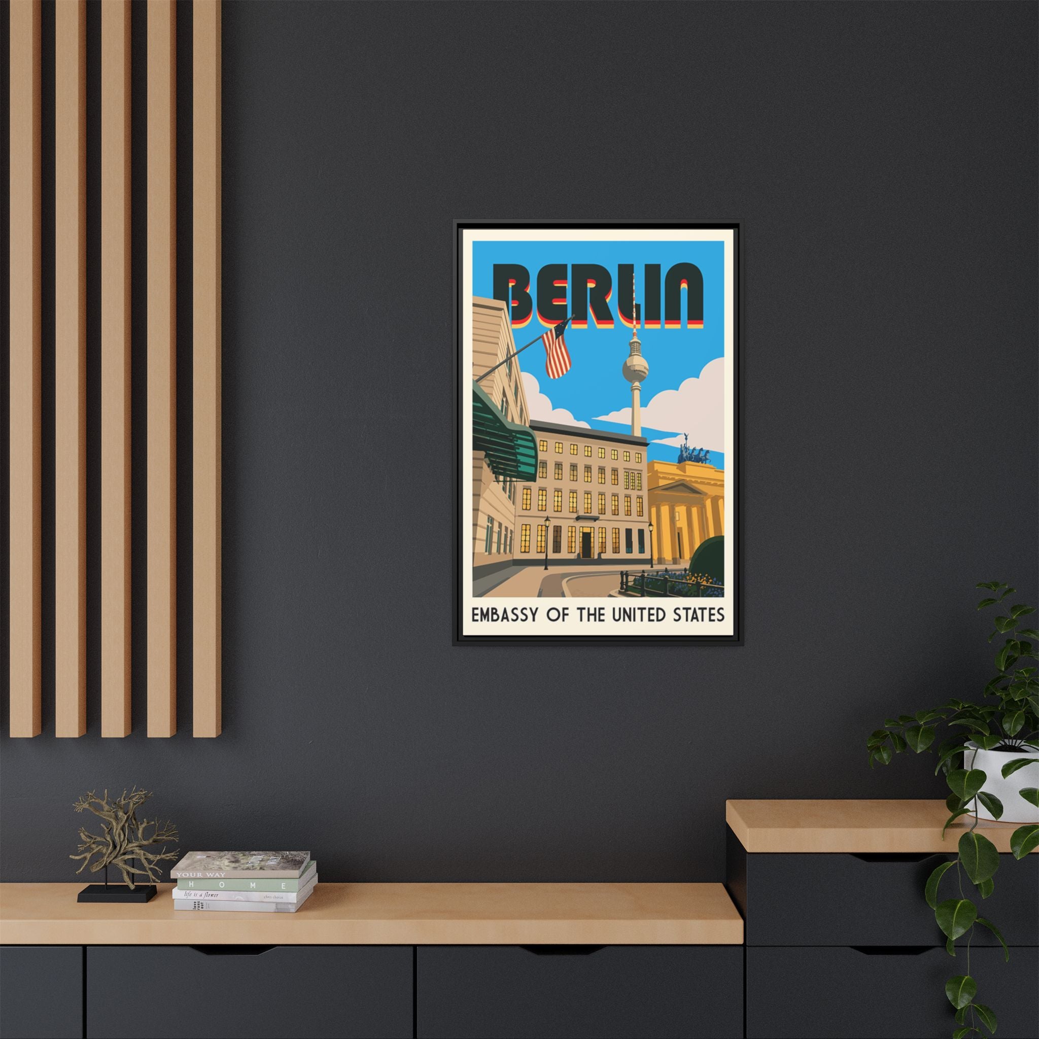 Berlin Embassy Wrapped Canvas Framed