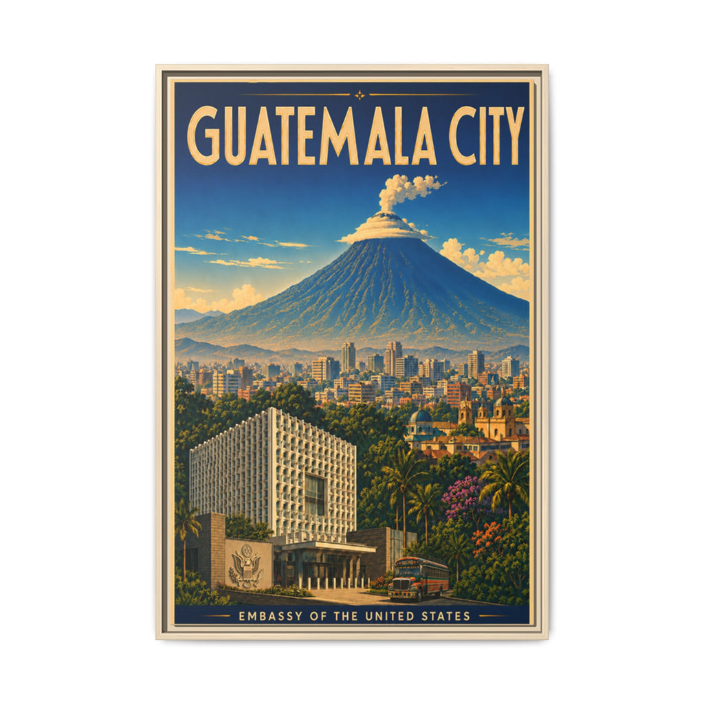 Guatemala City Embassy Wrapped Canvas Framed