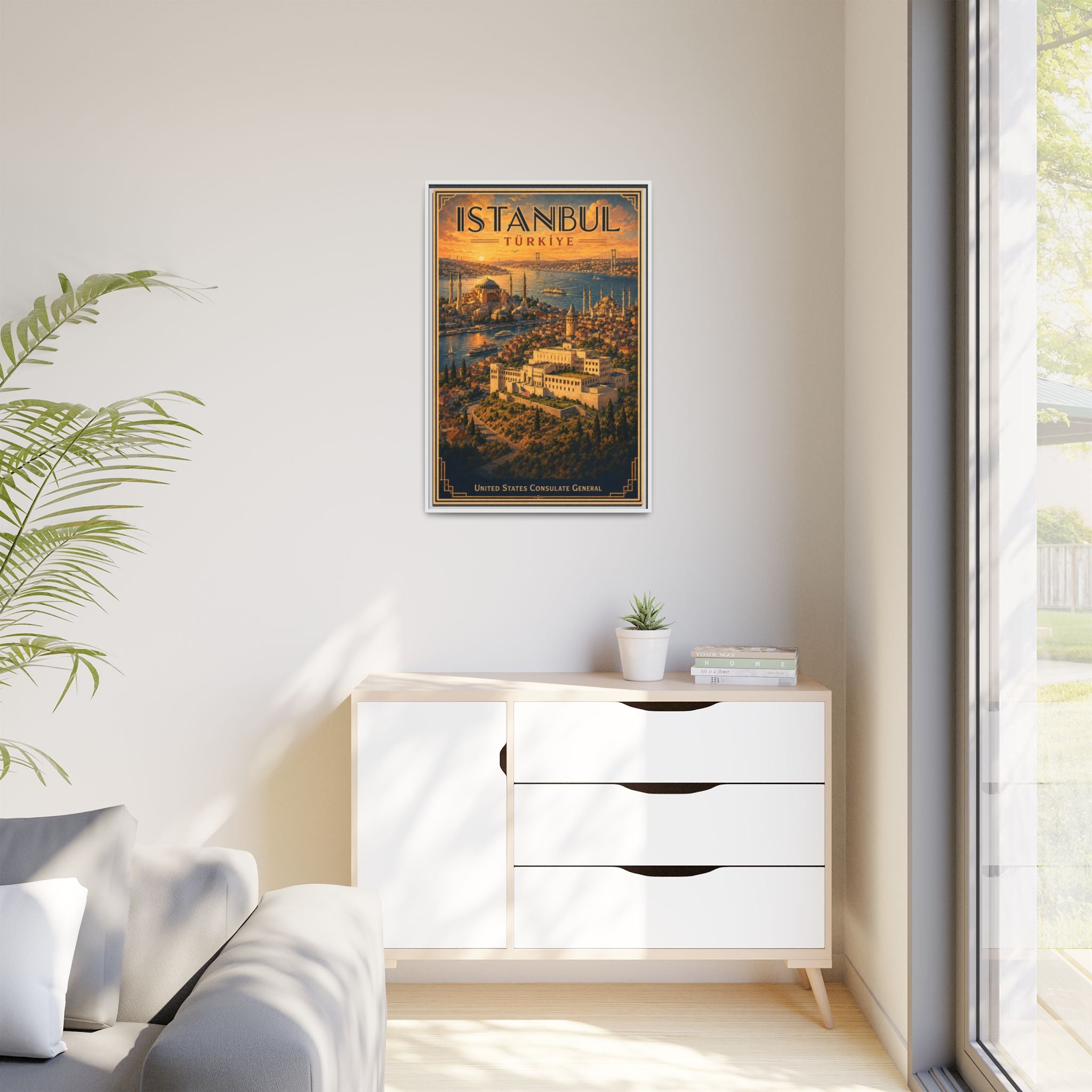 Istanbul Consulate General Wrapped Canvas Framed