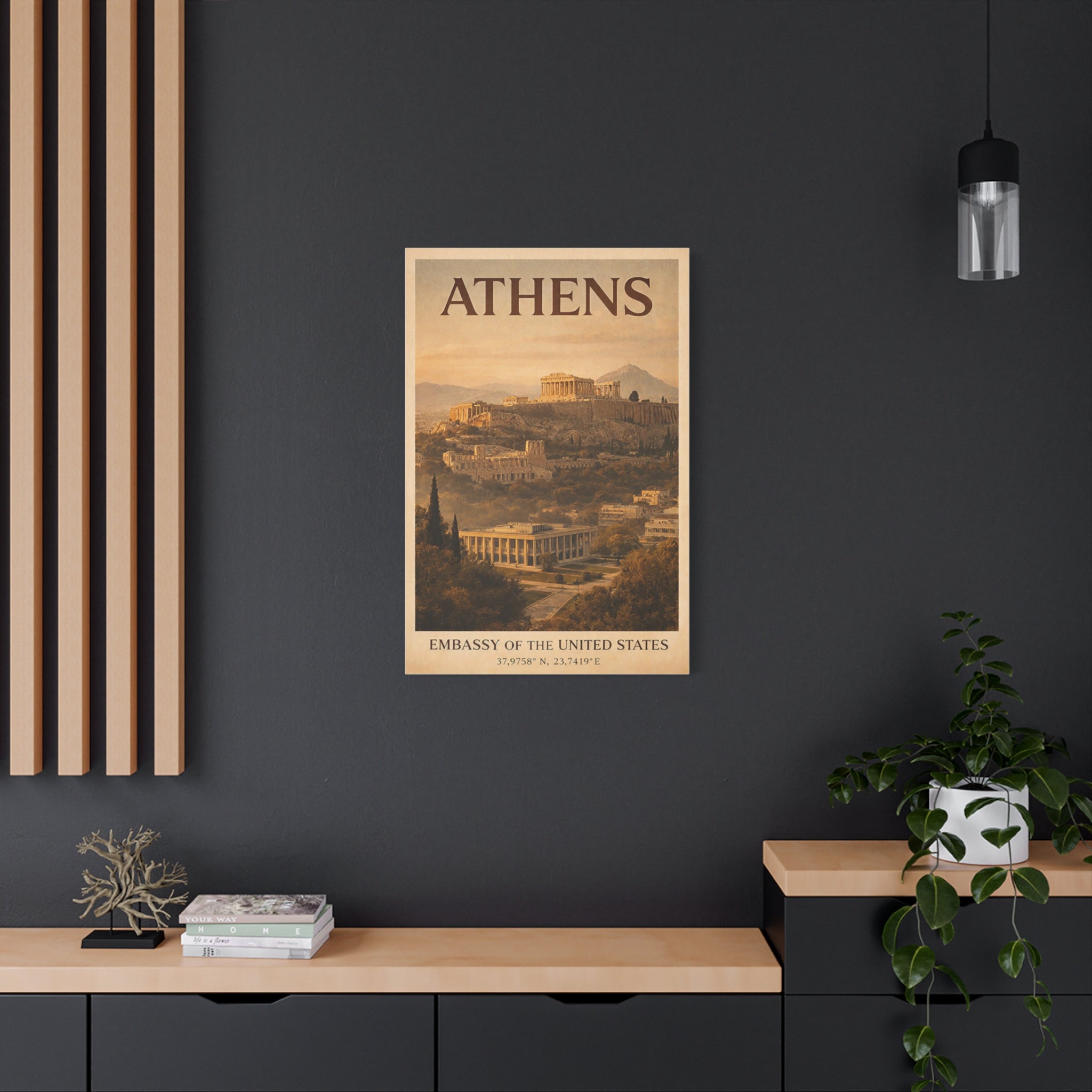 Athens Embassy Wrapped Canvas