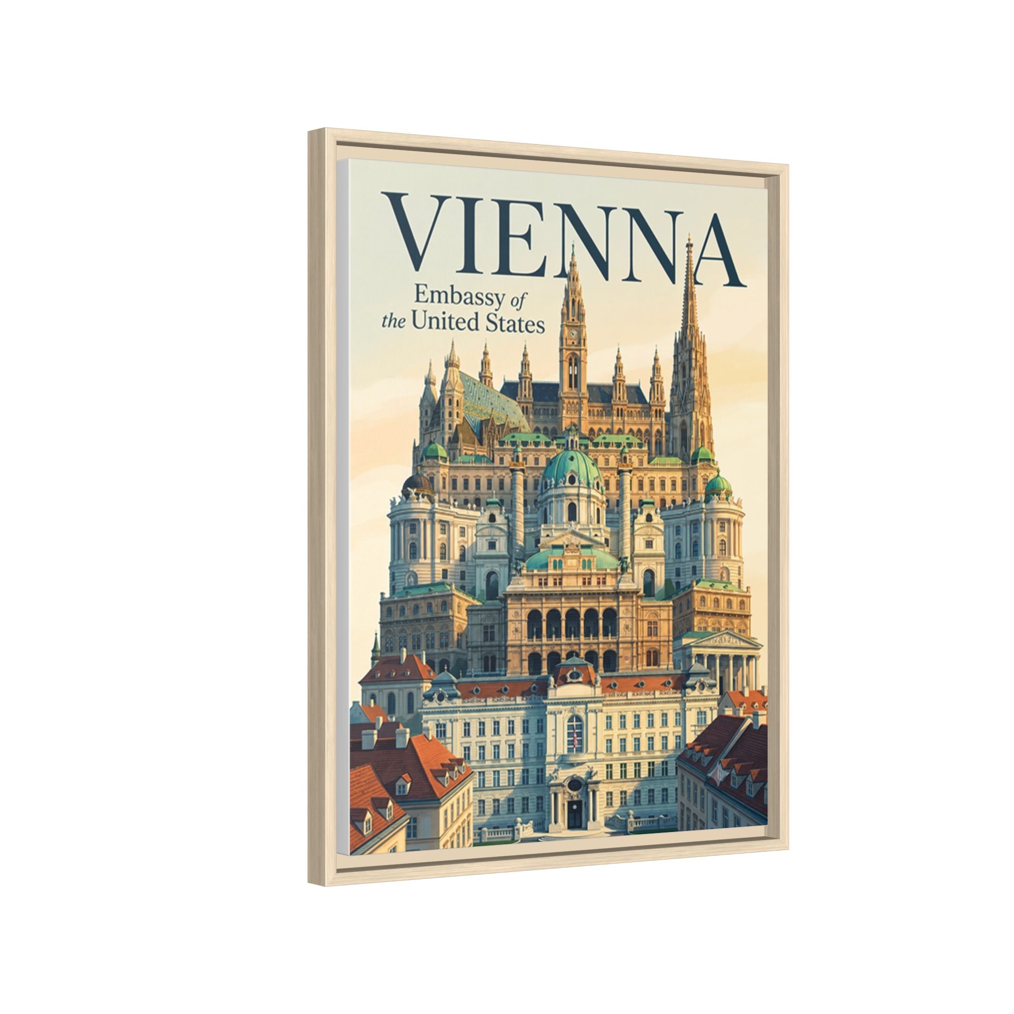 Vienna Embassy Wrapped Canvas Framed