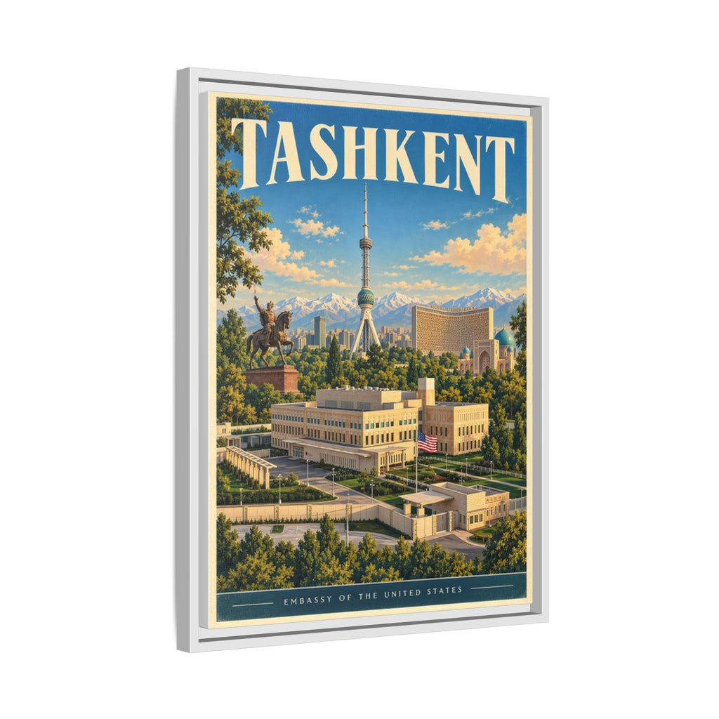 Tashkent Embassy Wrapped Canvas Framed