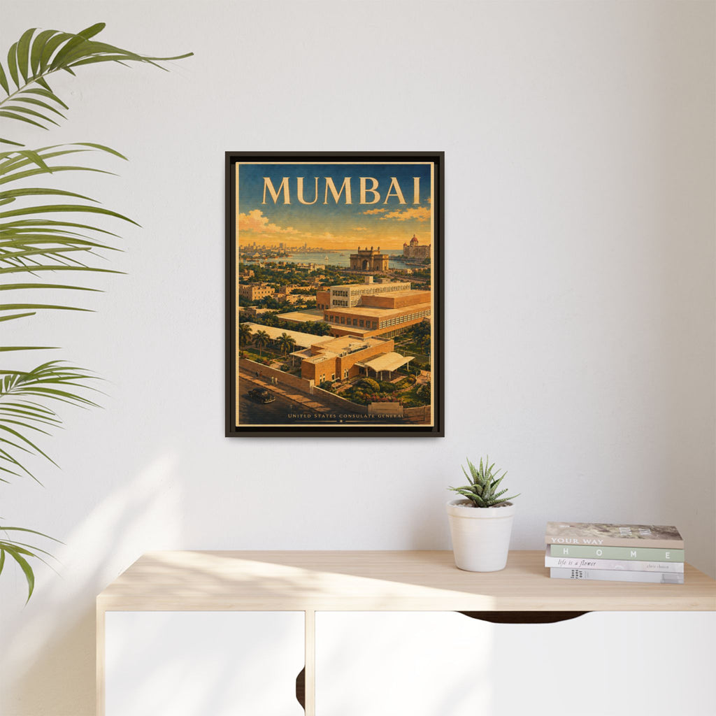 Mumbai Consulate General Wrapped Canvas Framed