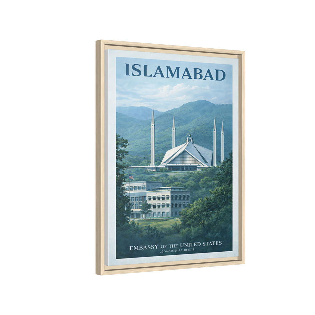 Islamabad Embassy Wrapped Canvas Framed