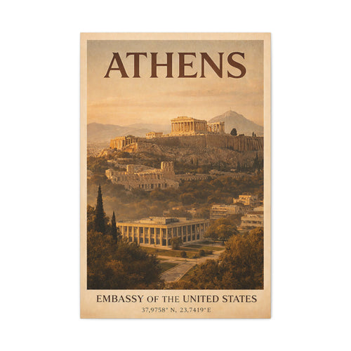 Athens Embassy Wrapped Canvas
