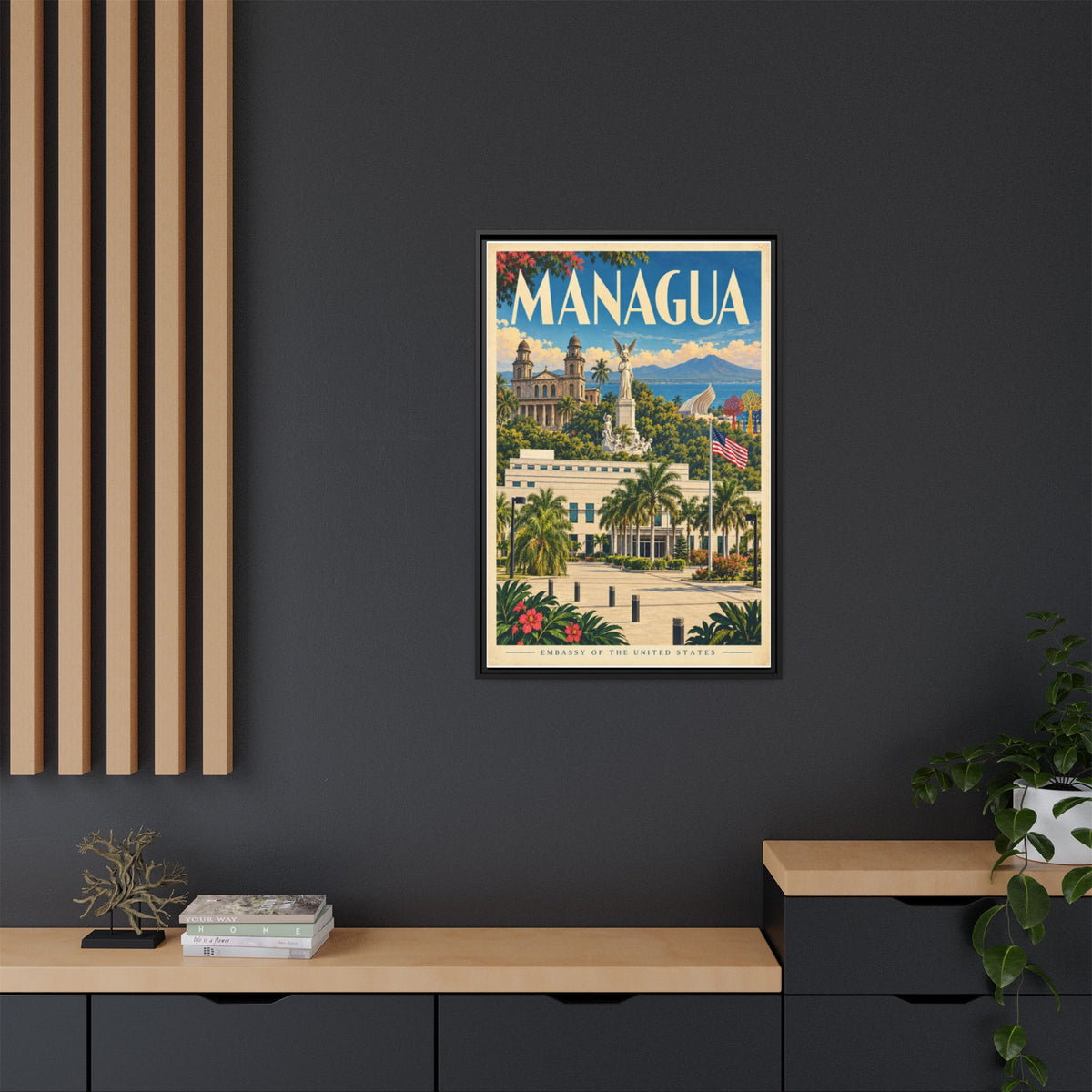 Managua Embassy Wrapped Canvas Framed