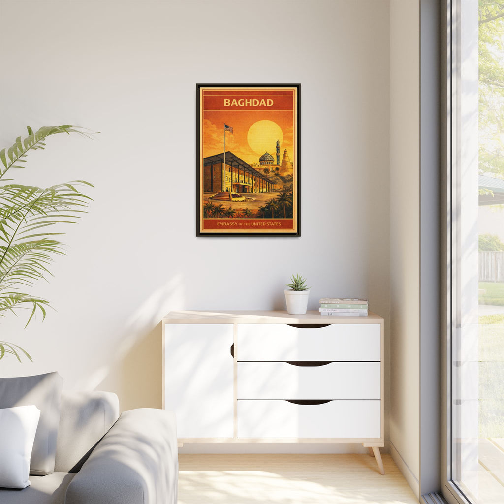 Baghdad Embassy Wrapped Canvas Framed