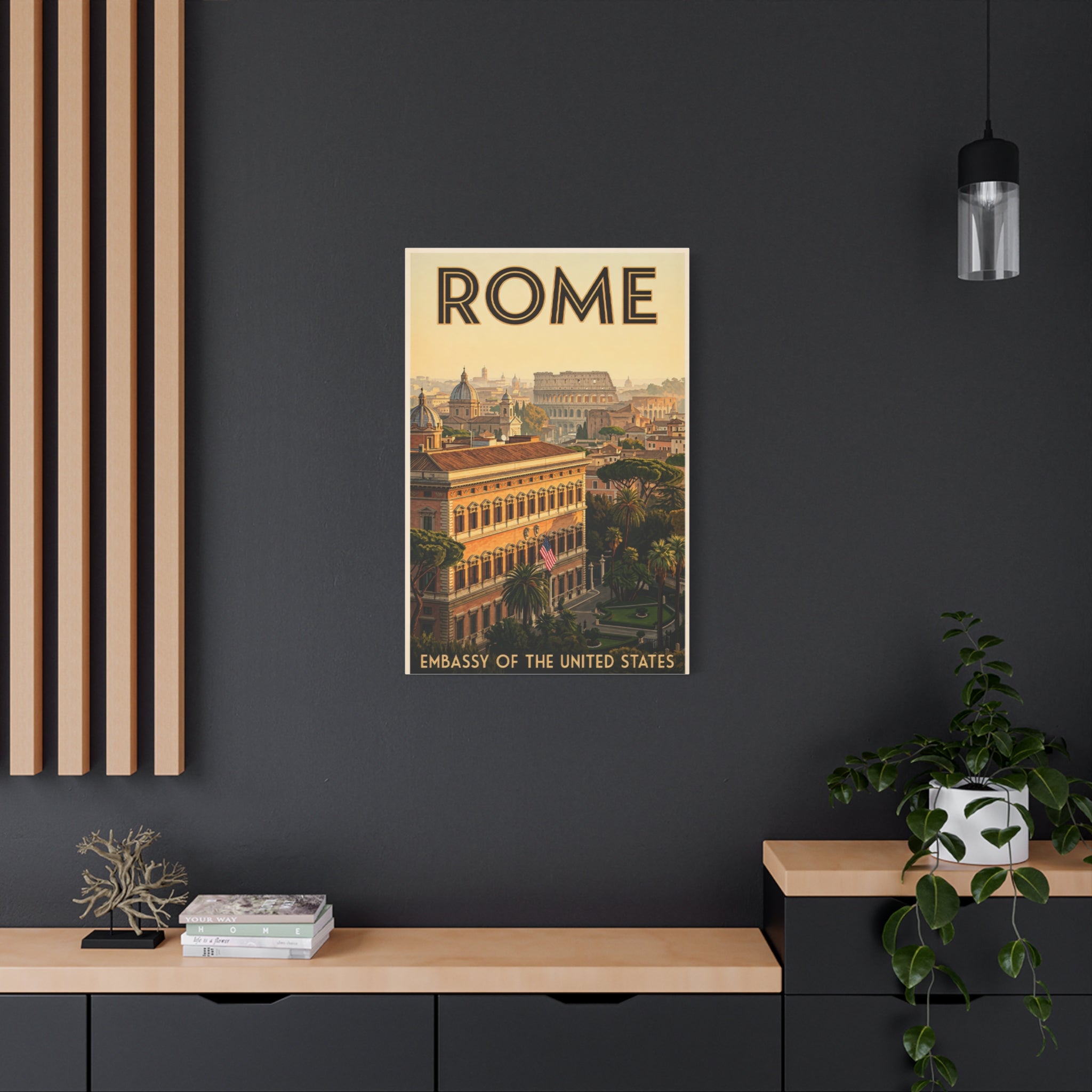Rome Embassy Wrapped Canvas