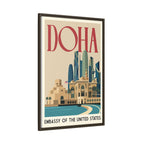 Doha Embassy Wrapped Canvas Framed