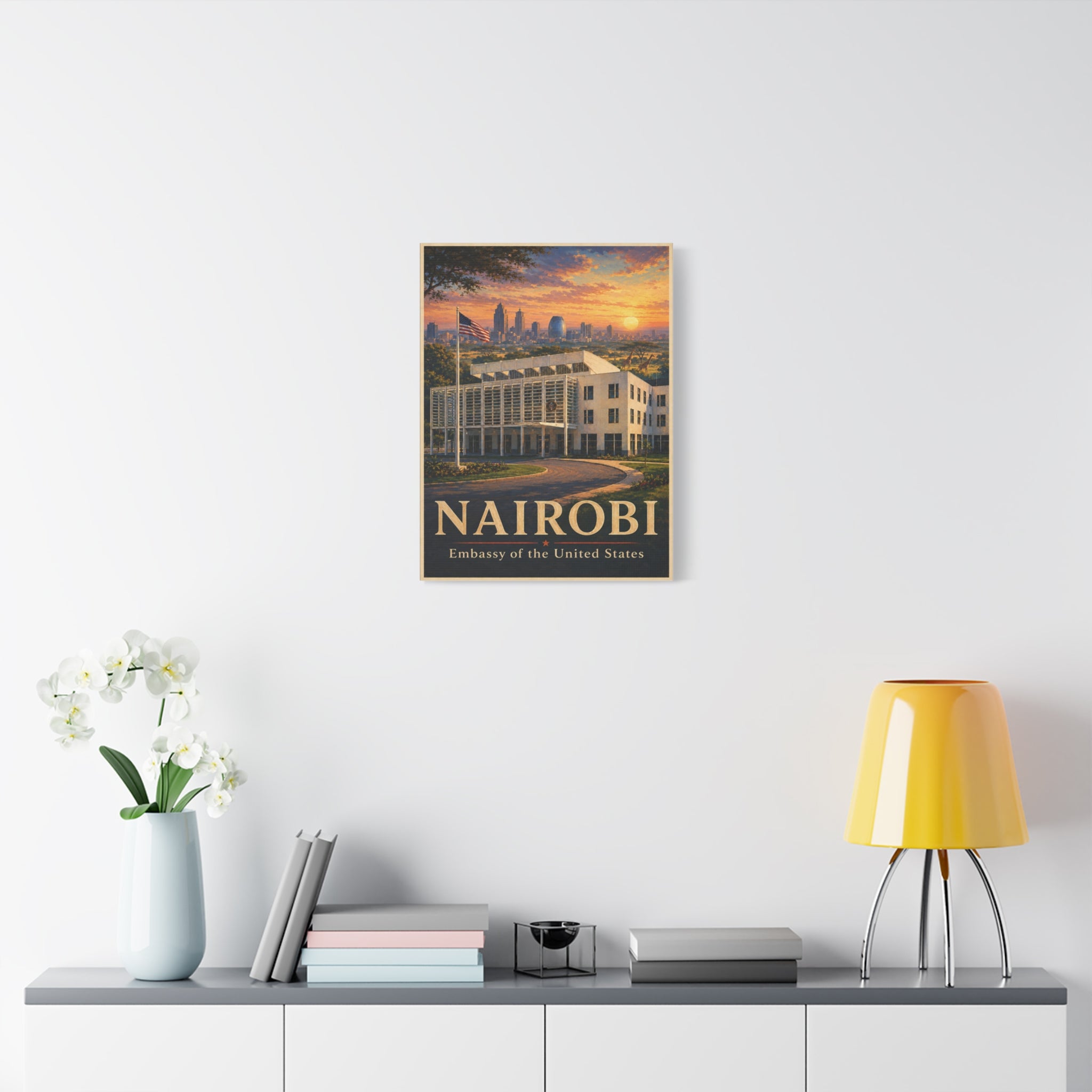 Nairobi Embassy Wrapped Canvas