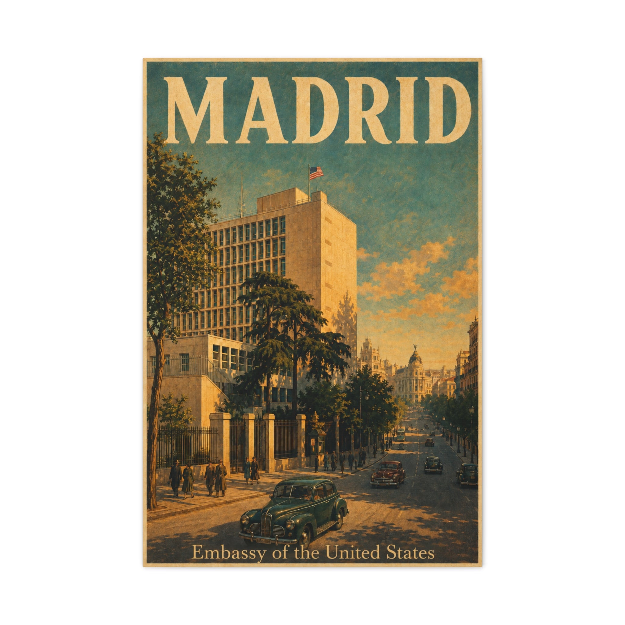 Madrid Embassy Wrapped Canvas