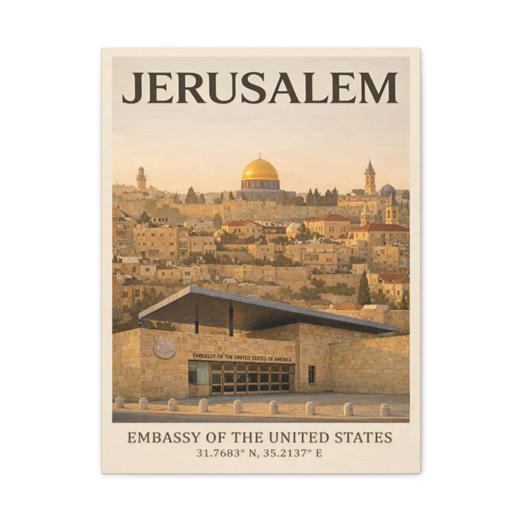 Jerusalem Embassy Wrapped Canvas