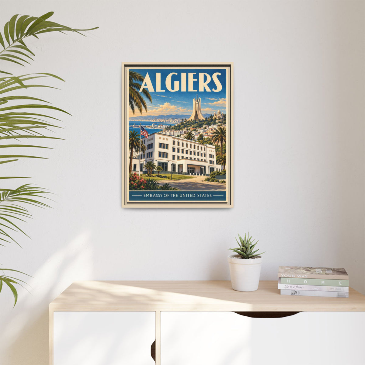 Algiers Embassy Wrapped Canvas Framed