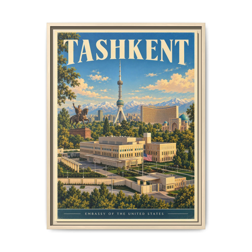 Tashkent Embassy Wrapped Canvas Framed