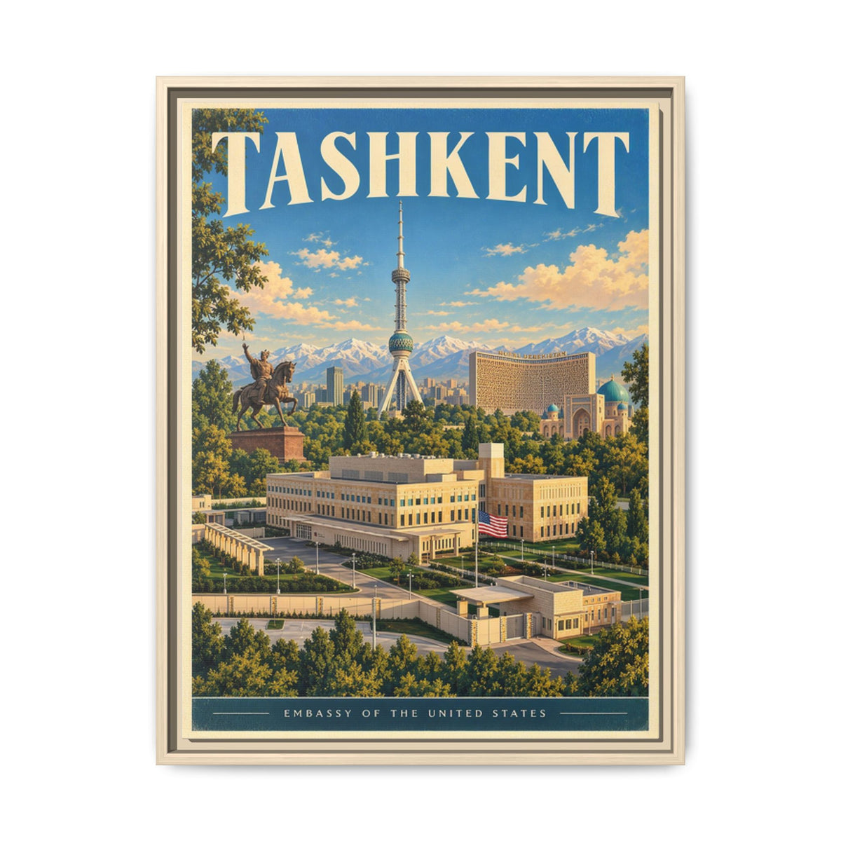 Tashkent Embassy Wrapped Canvas Framed