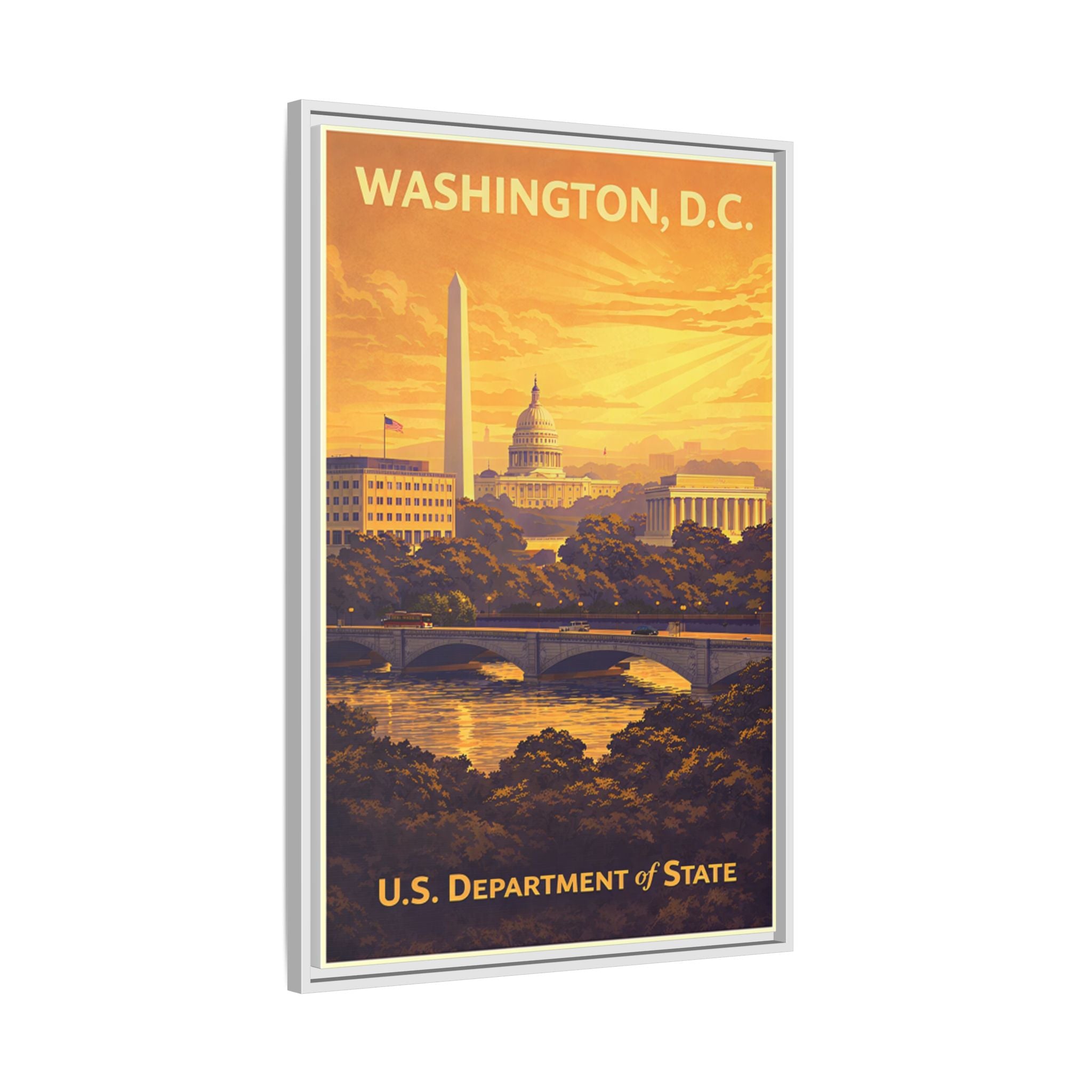 Washington D.C. Department of State Wrapped Canvas Framed
