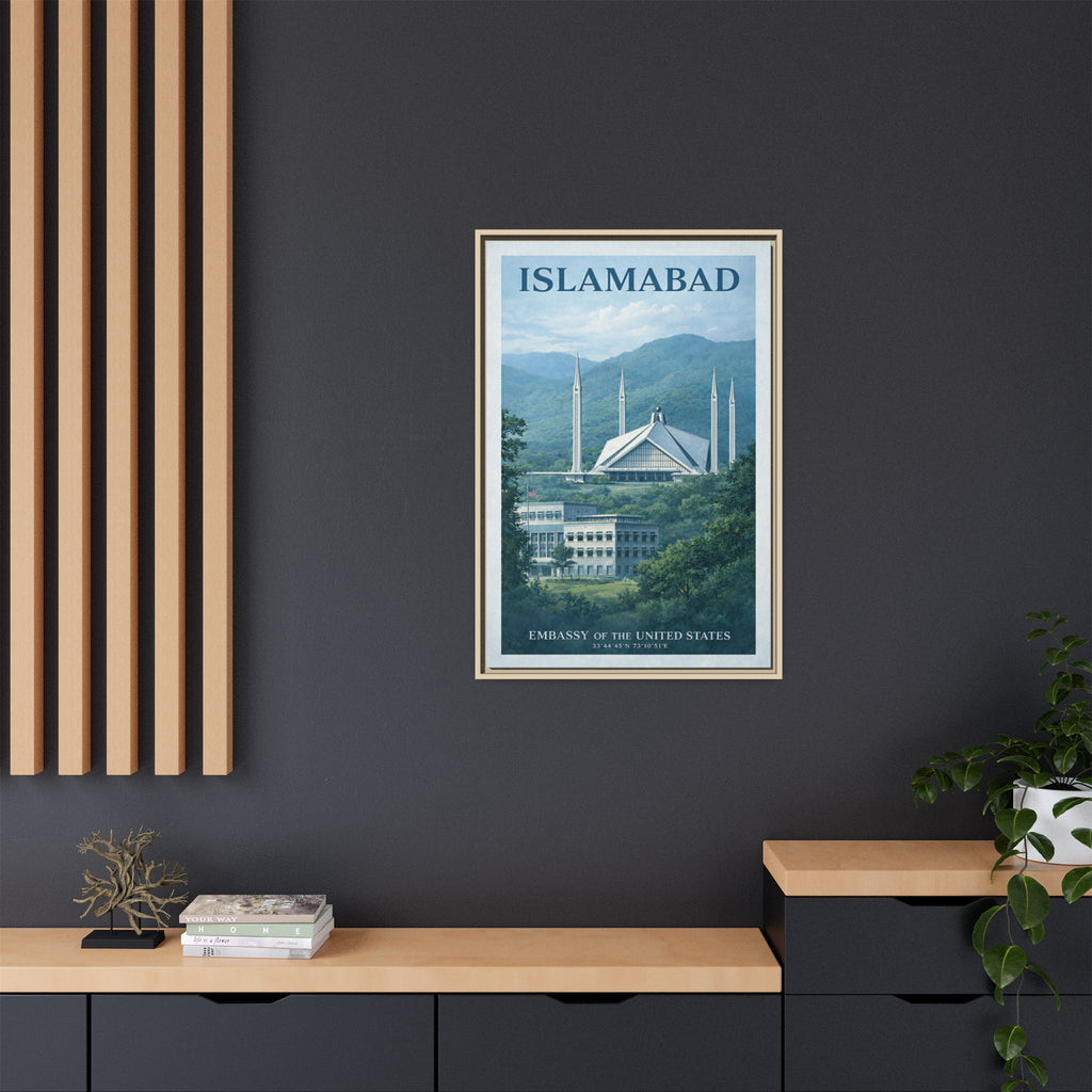 Islamabad Embassy Wrapped Canvas Framed