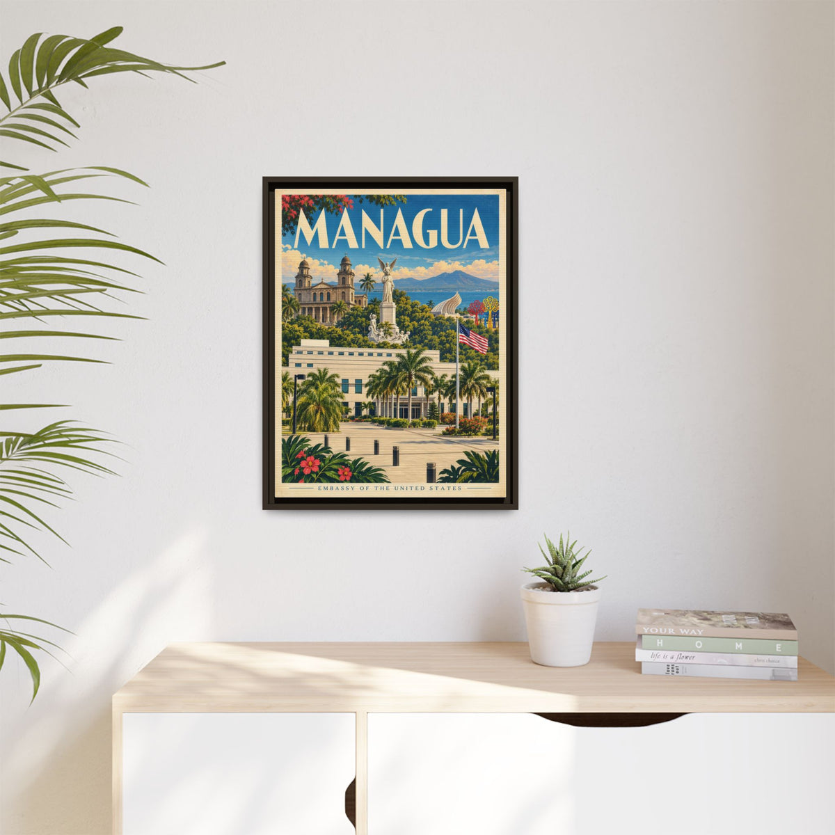 Managua Embassy Wrapped Canvas Framed