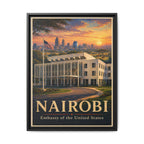 Nairobi Embassy Wrapped Canvas Framed
