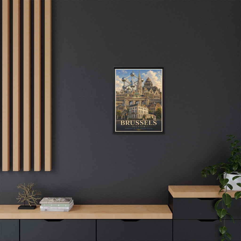 Brussels Embassy Wrapped Canvas Framed