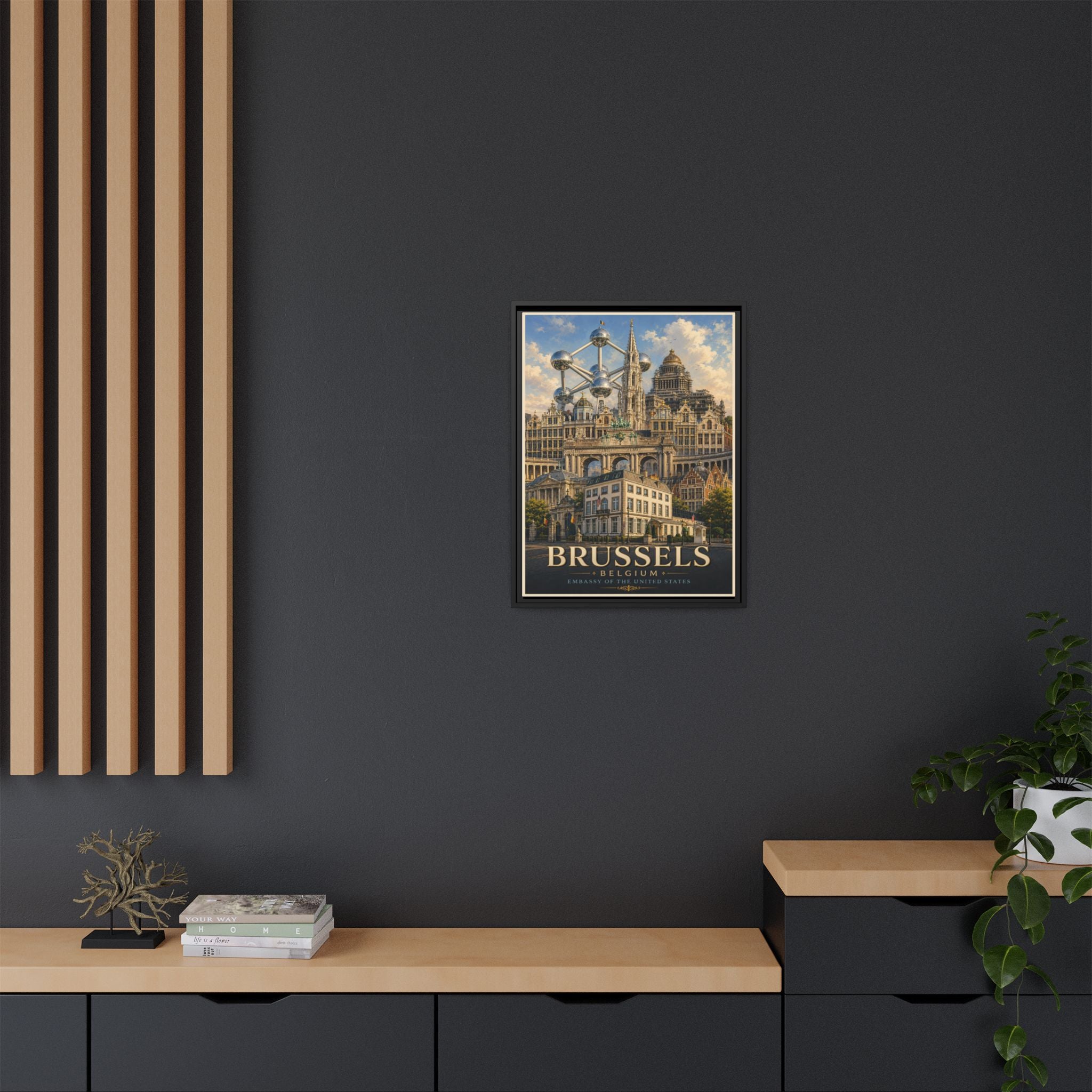 Brussels Embassy Wrapped Canvas Framed