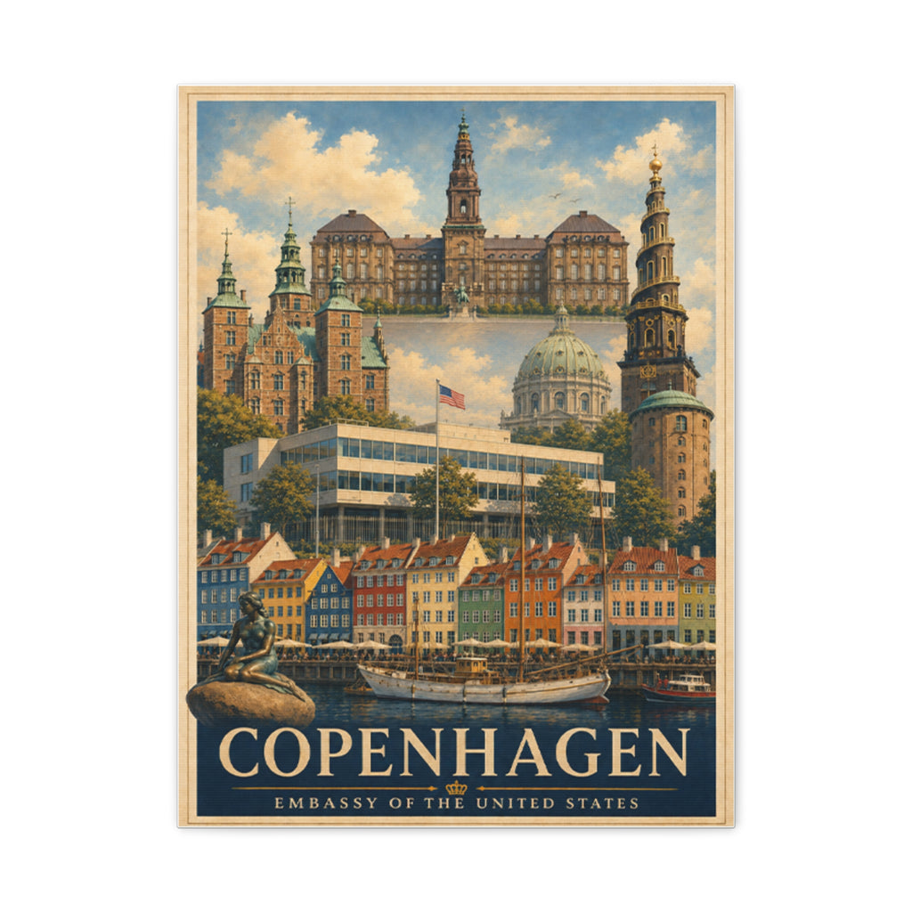 Copenhagen Embassy Wrapped Canvas