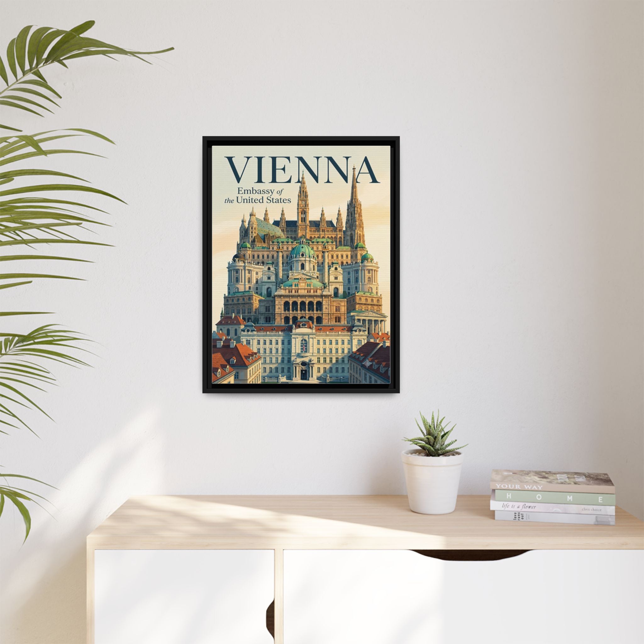 Vienna Embassy Wrapped Canvas Framed