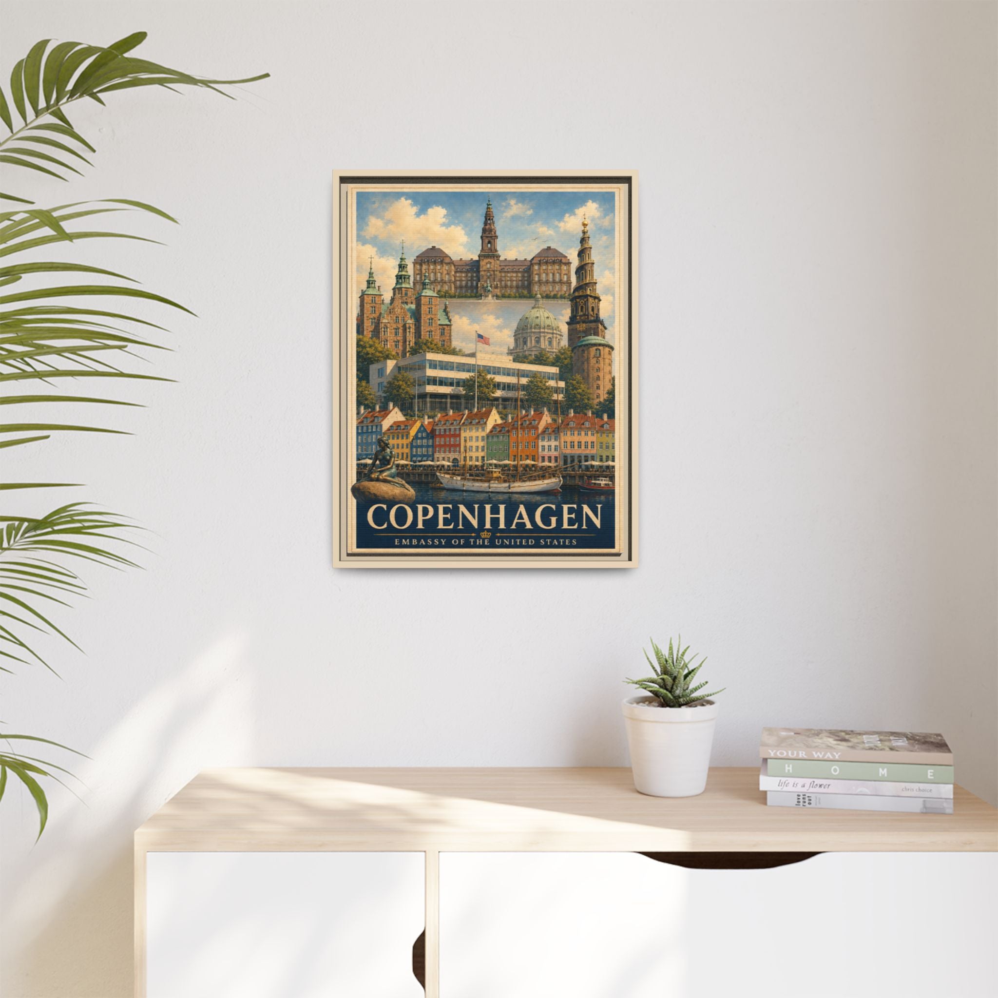 Copenhagen Embassy Wrapped Canvas Framed