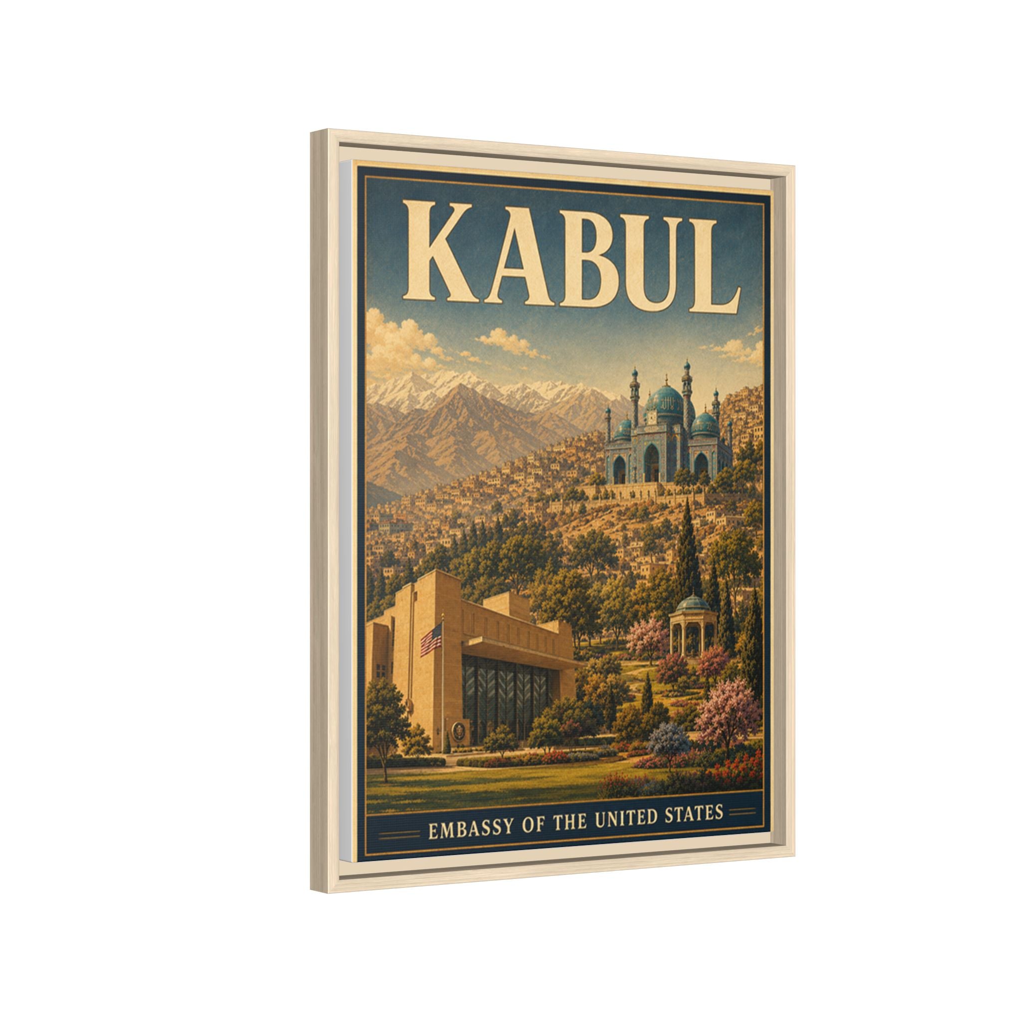Kabul Embassy Wrapped Canvas Framed