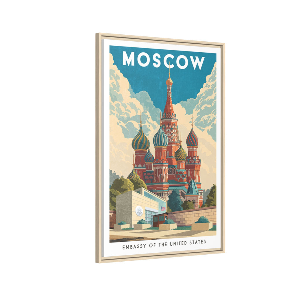 Moscow Embassy Wrapped Canvas Framed