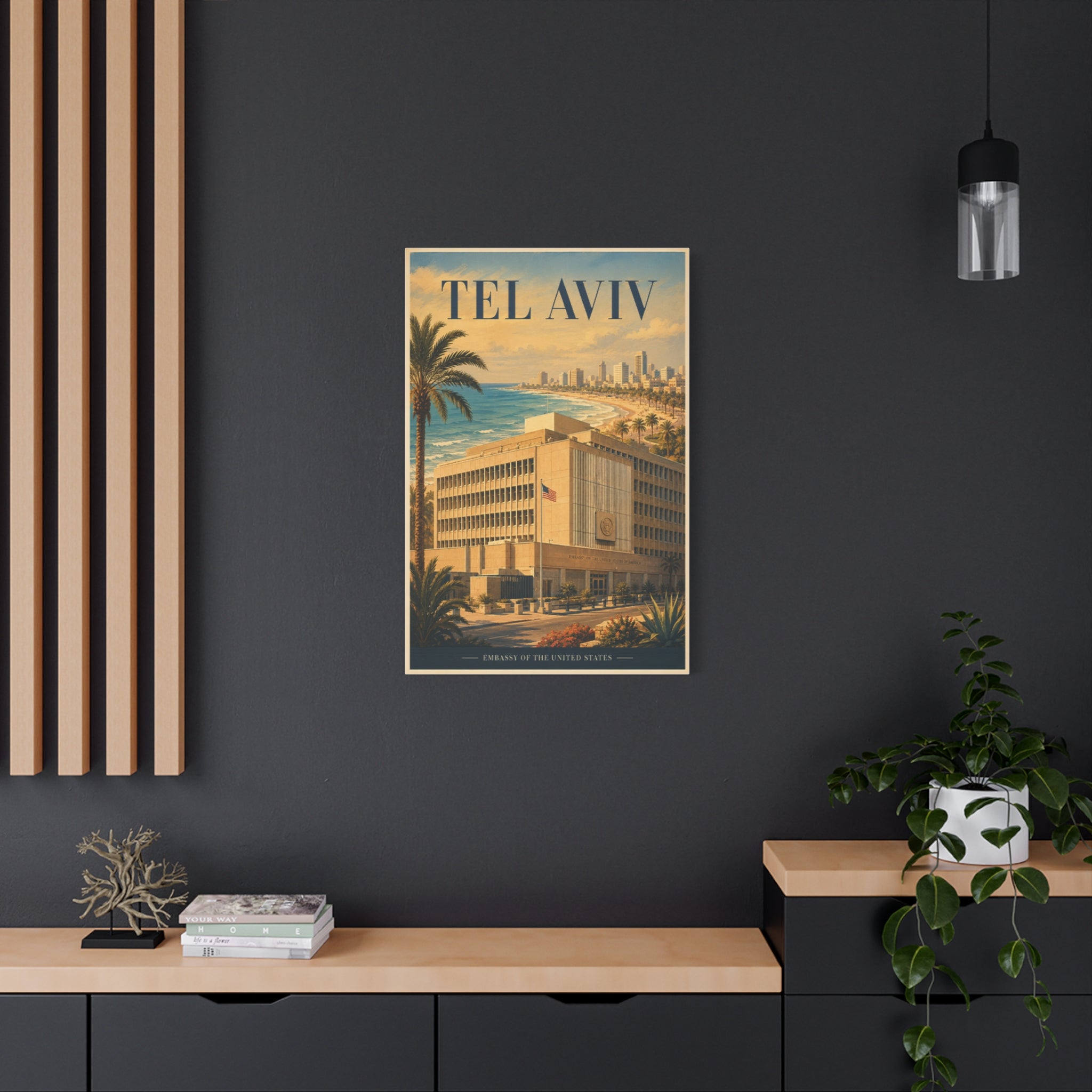 Tel Aviv Embassy Wrapped Canvas