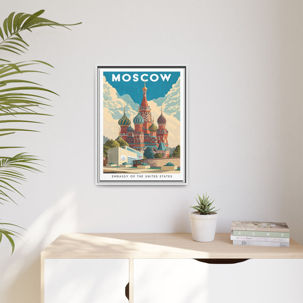 Moscow Embassy Wrapped Canvas Framed