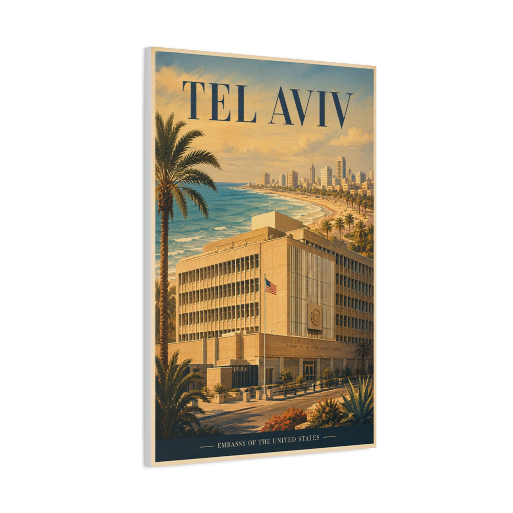 Tel Aviv Embassy Wrapped Canvas