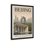 Beijing Embassy Wrapped Canvas Framed