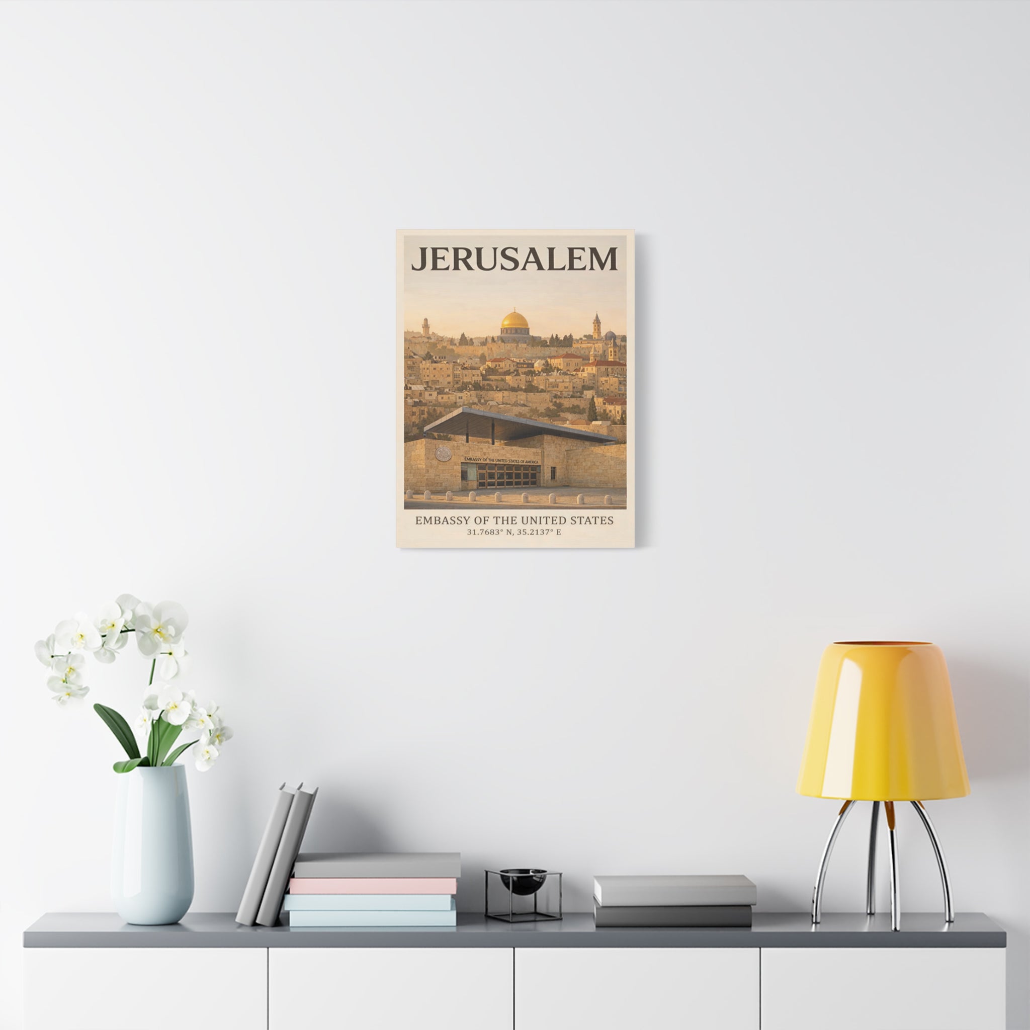 Jerusalem Embassy Wrapped Canvas