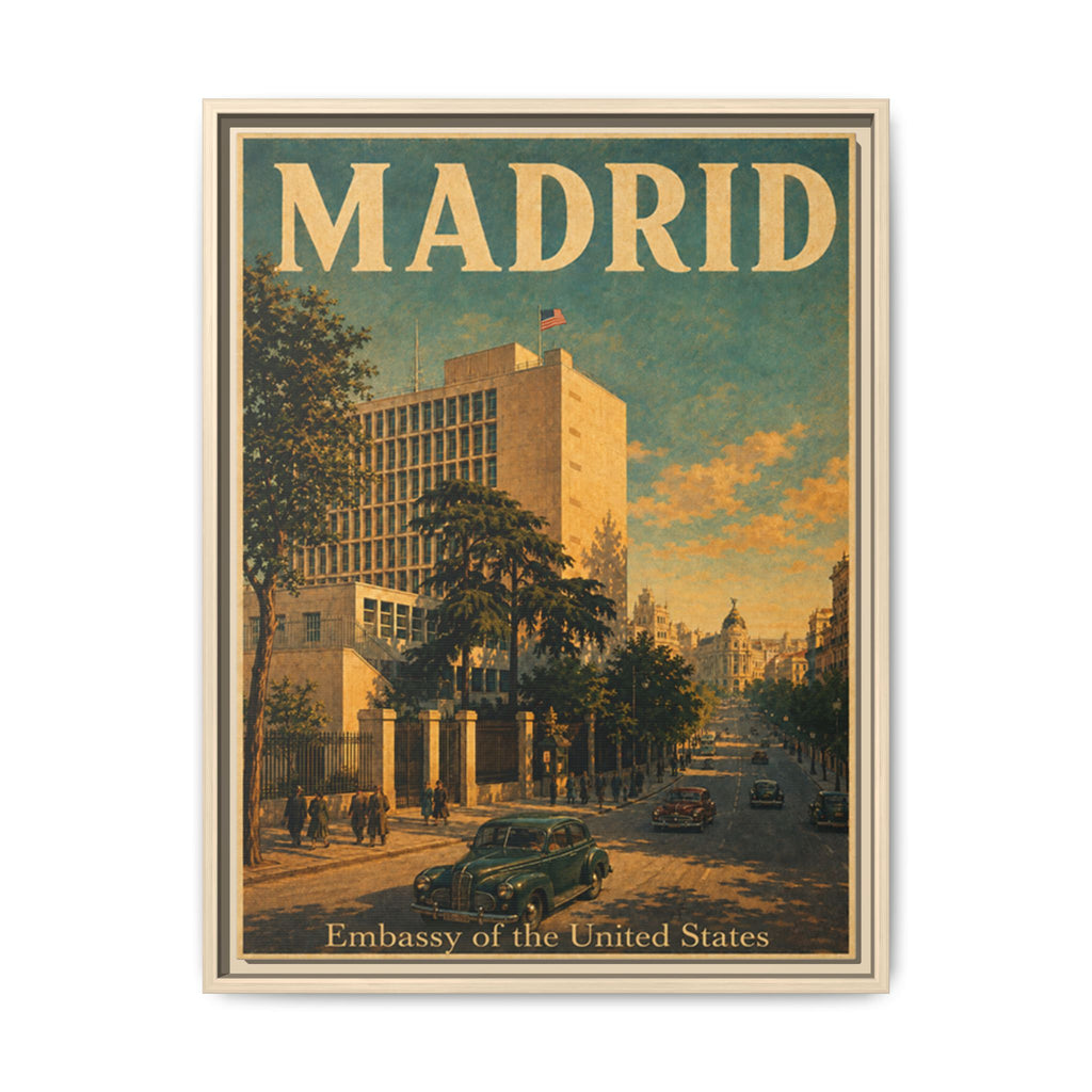 Madrid Embassy Wrapped Canvas Framed